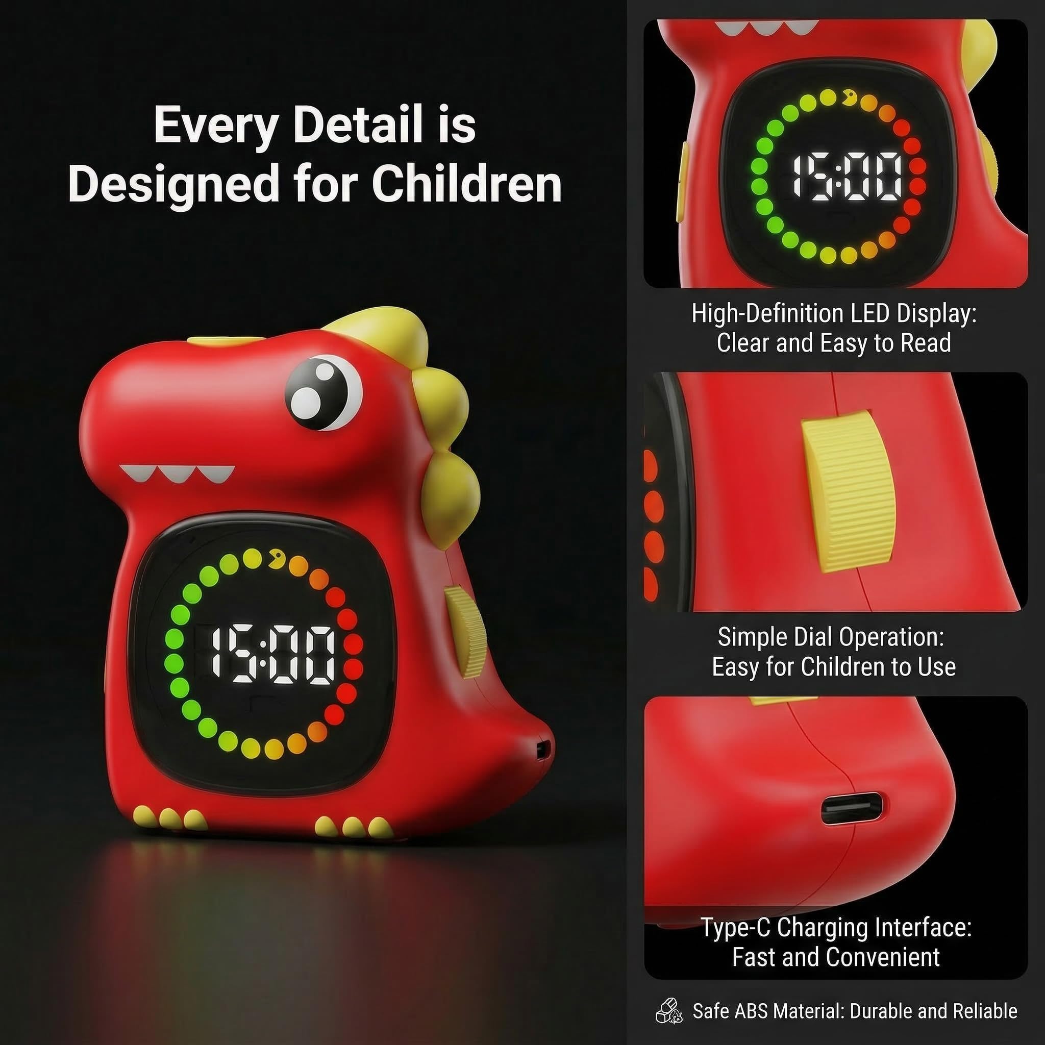 Visual Timer for Kids 99 Minute Digital Cute Kids Visual Timer Classroom Timer for Home School Study Teaching Time Management Countdown Timer