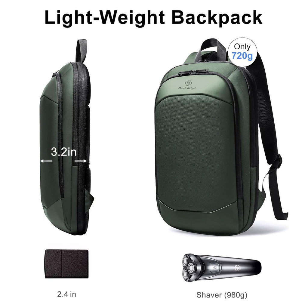 hk Business Backpack for Men 15.6 Inch,Slim & Expandable Waterproof Travel Laptop Backpack, Anti-Theft Lightweight Work Computer Bag, College Laptop Backpacks Gifts for Men Women-Black
