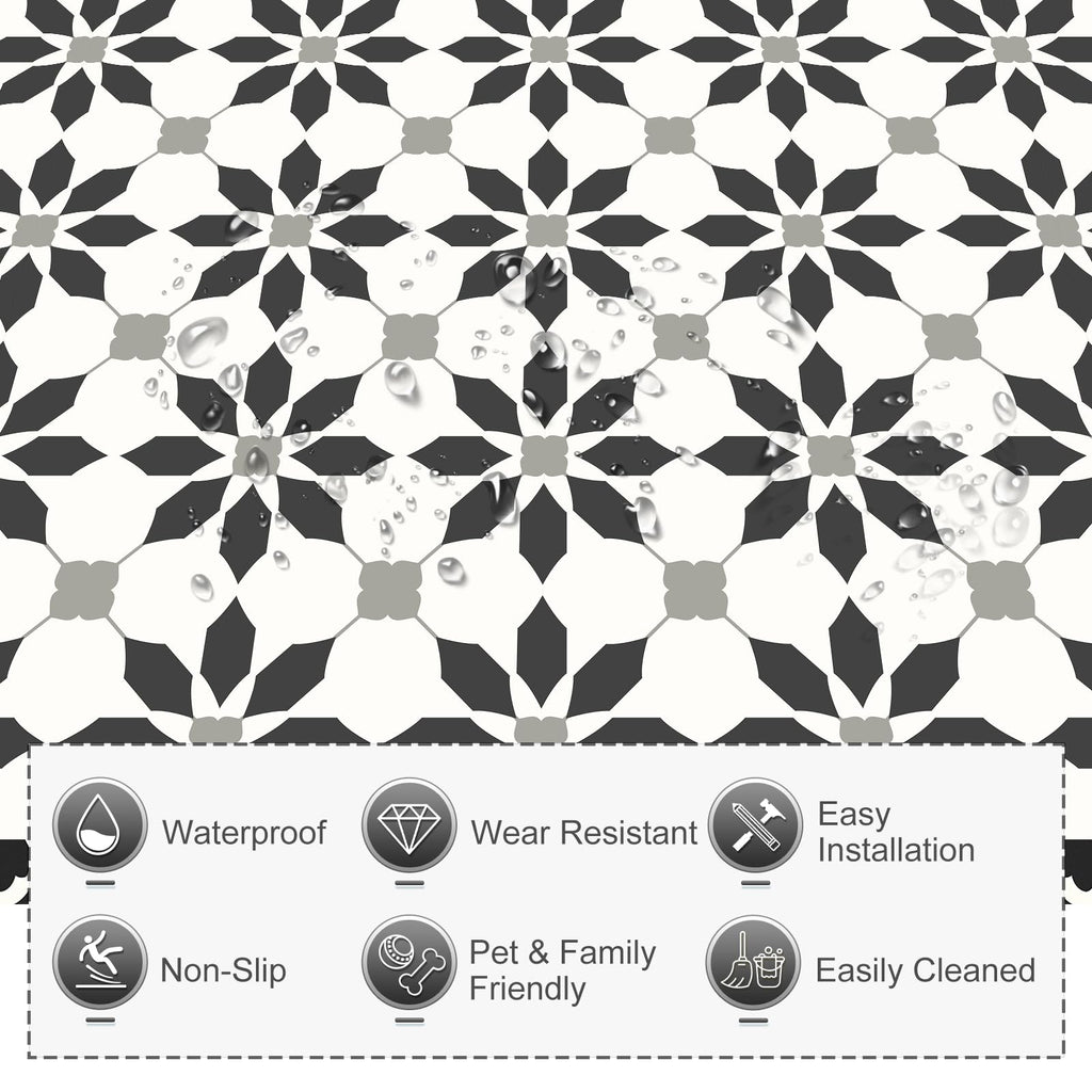 MORCART Peel and Stick Floor Tile, Self-Adhesive DIY Vinyl Flooring, Removable and Waterproof Tile Sticker for Bathroom, Kitchen, Wall, Bedroom, Stairs (20PCS,7.87" x 7.87",Aqua Blue)