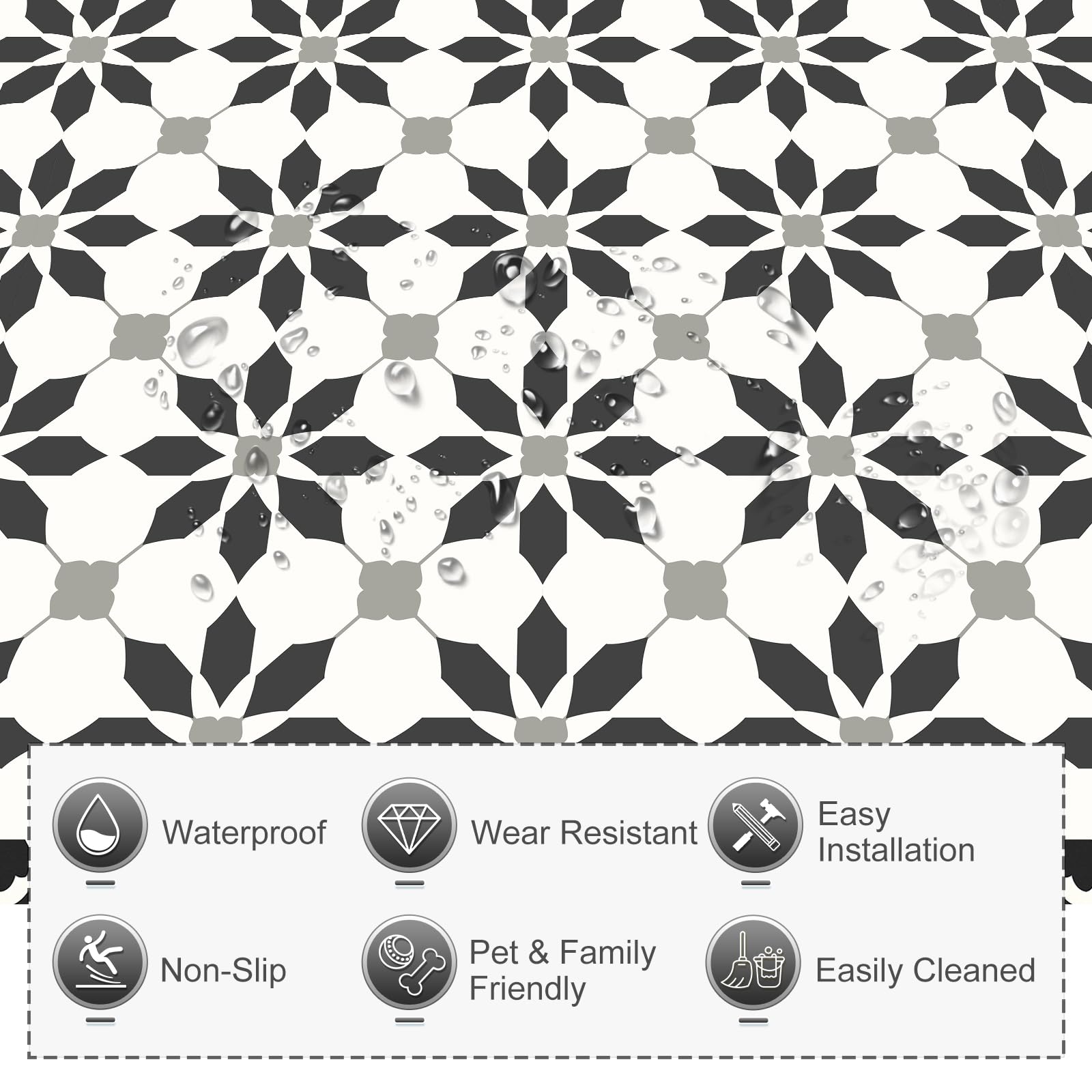 MORCART Peel and Stick Floor Tile, Self-Adhesive DIY Vinyl Flooring, Removable and Waterproof Tile Sticker for Bathroom, Kitchen, Wall, Bedroom, Stairs (20PCS,7.87" x 7.87",Aqua Blue)