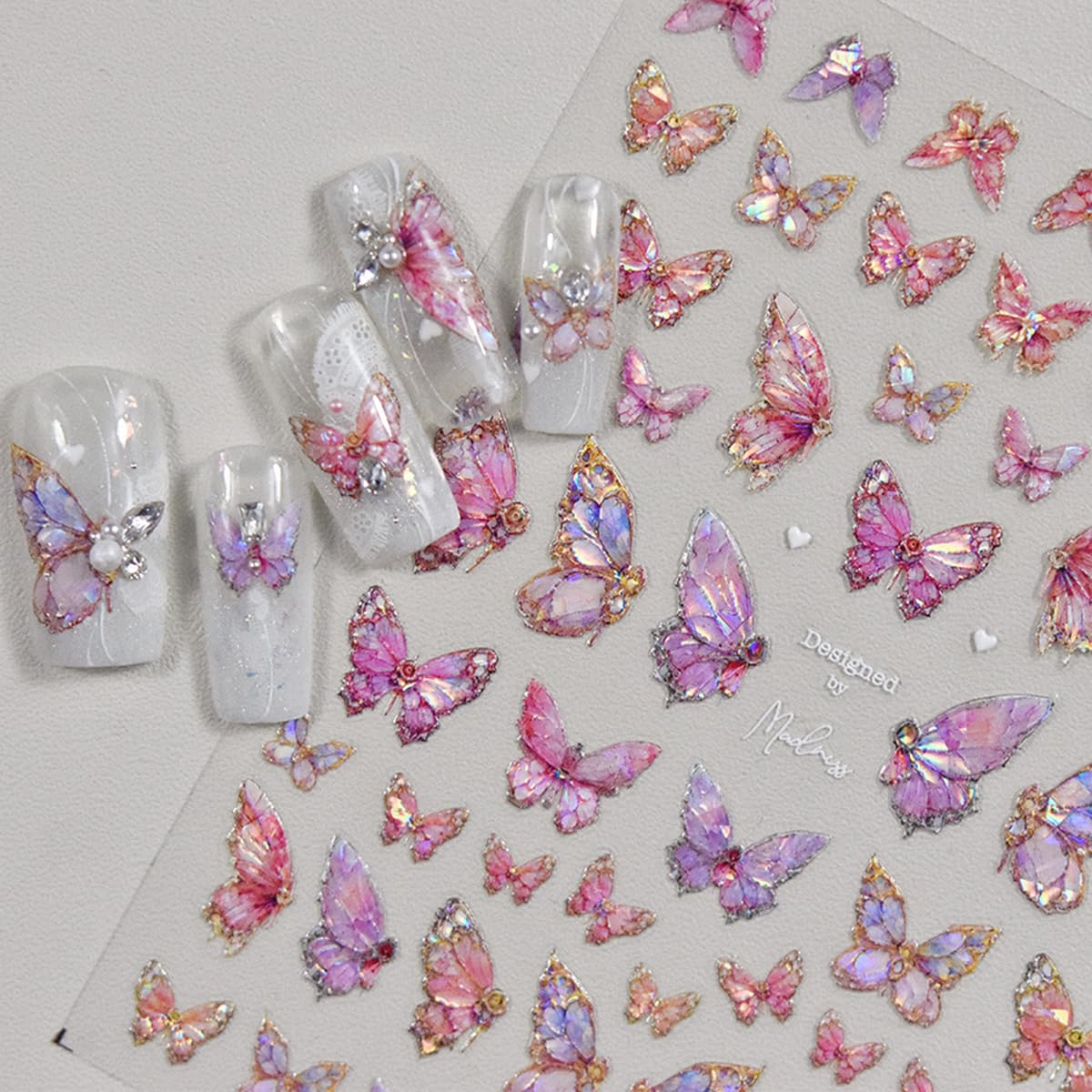 Christmas Nail Art Stickers Decals 5D Embossed Santa Claus Xmas Tree Nail Decals with Crystal 1PCS Cute Bear Bow Candy Cane Snowflake Christmas Nails Adhesive Stickers for Holiday Manicure Decorations