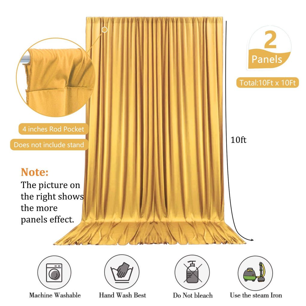 10 x 10 Feet Black A Backdrop Curtain for Partie, Background Curtains for Photoshoot, Birthday, Wedding, Halloween, Thanksgiving, Christmas, New Year Party Decorations 5Ft x 10Ft, 2 Panels