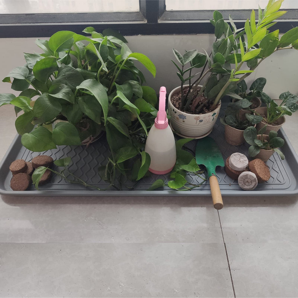 2 Pack Large Multifunctional Tray Mat Washable Indoor or Outdoor Tray Mat for Shoes Boots Plants Pots Paint Tins Pet Bowls Car Storage, 30 x 15 x 1.2 Inches
