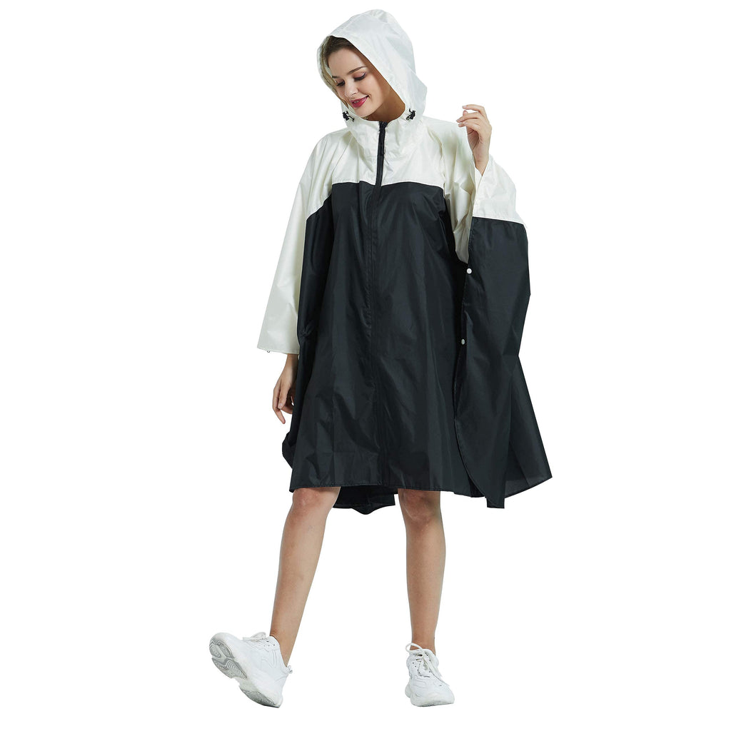 Rain Poncho Jacket Coat Hooded Zipper Style for Women/Men/Adult with Pocket