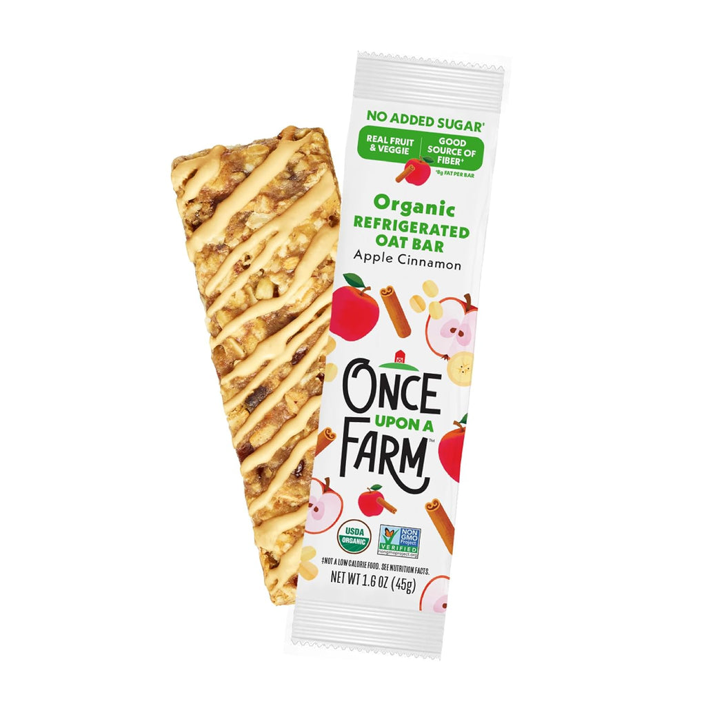 Once Upon a Farm Organic Apple Cinnamon Refrigerated Oat Kids' Bar Multipack,4-1.6oz Bars