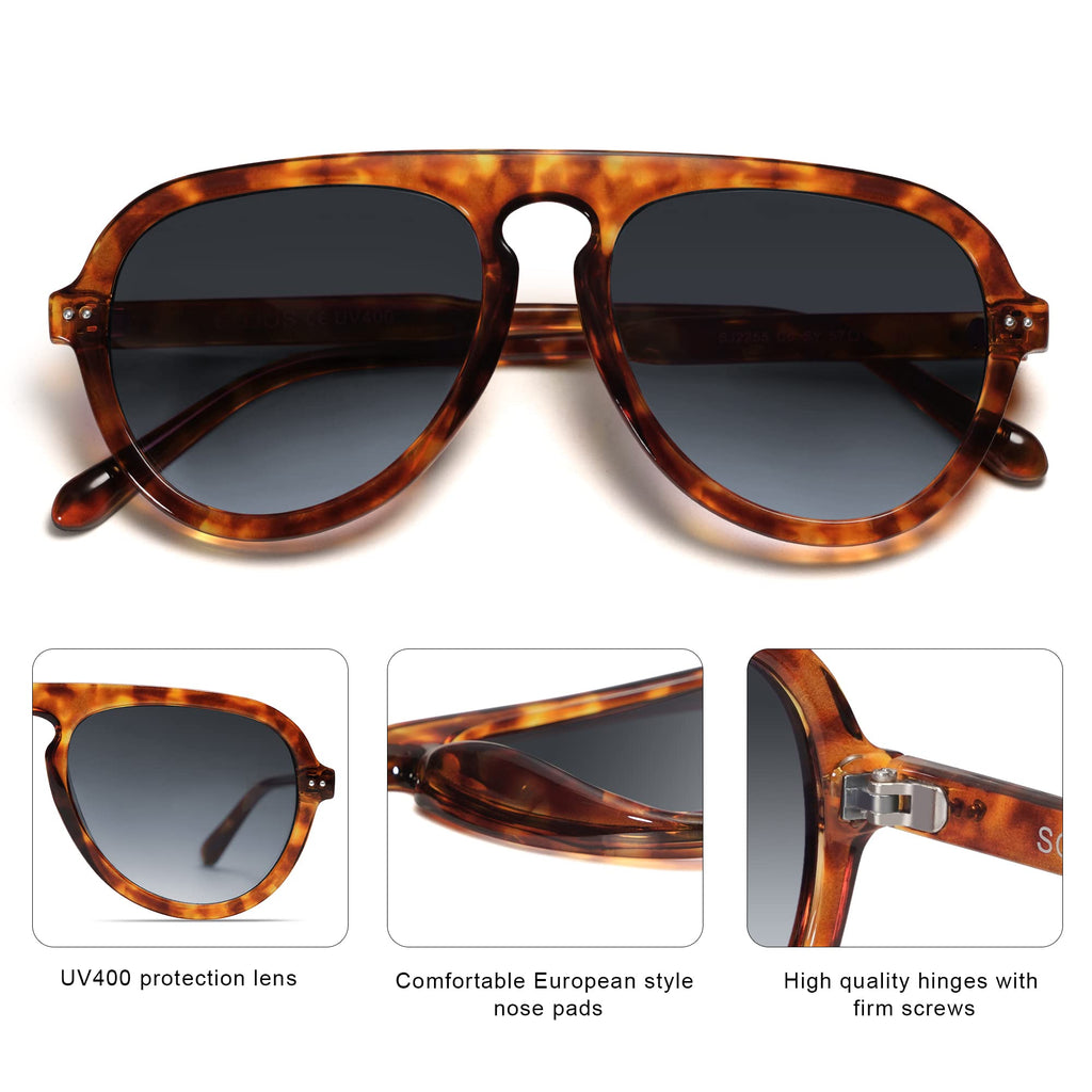 SOJOS Retro Aviator Sunglasses Womens Mens Vintage Plastic Frame Shades Lentes De Sol Para Mujer SJ2255