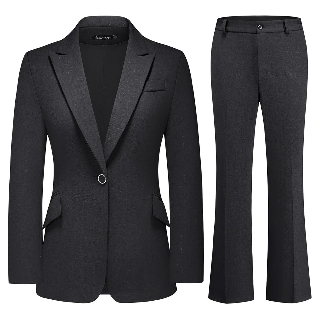 Women's Suit 2 Piece Set Pinstripe Blazer and Bootcut Dressy Pants Set for Work Office Business Outfits