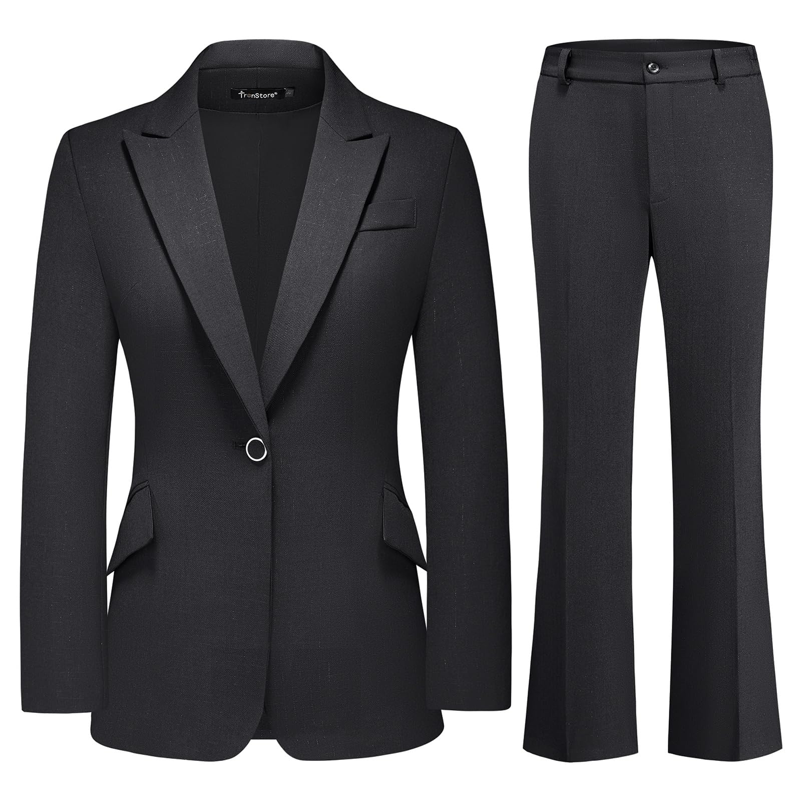 Women's Suit 2 Piece Set Pinstripe Blazer and Bootcut Dressy Pants Set for Work Office Business Outfits
