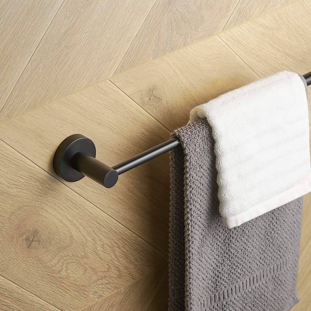 BESy Adjustable 15 to 26 Inch Single Bath Towel Bar for Bathroom SUS304 Stainless Steel Towel Holder, Wall Mount with Screws Hand Towel Bar Rod Hotel Style, Brushed Gold