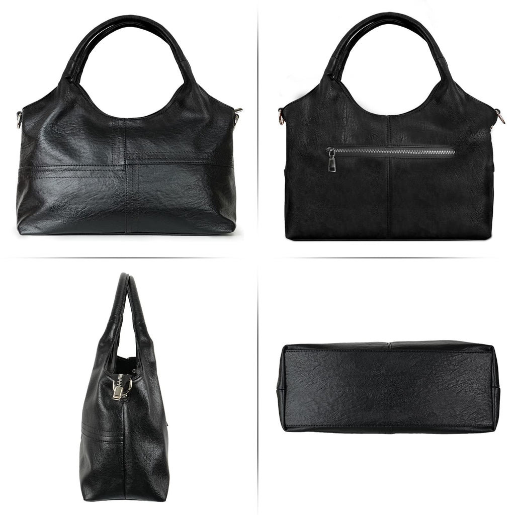 KOGTLA Medium Vegan Leather Purses for Women with Detachable Satchel Strap, Ladies Handbags, Tote Hobo Bags with Two-Handle