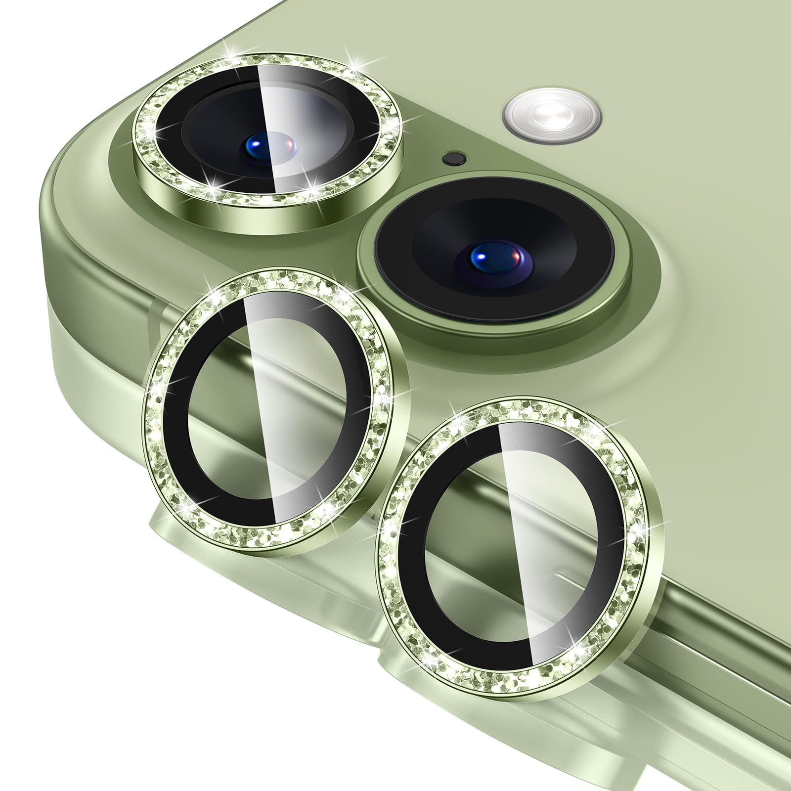Tensea for iPhone 13 mini/iPhone 13 Camera Lens Protector, 9H Tempered Glass Camera Cover Screen Protector Metal Individual Ring for iPhone 13mini 5.4 inch /13 6.1 inch