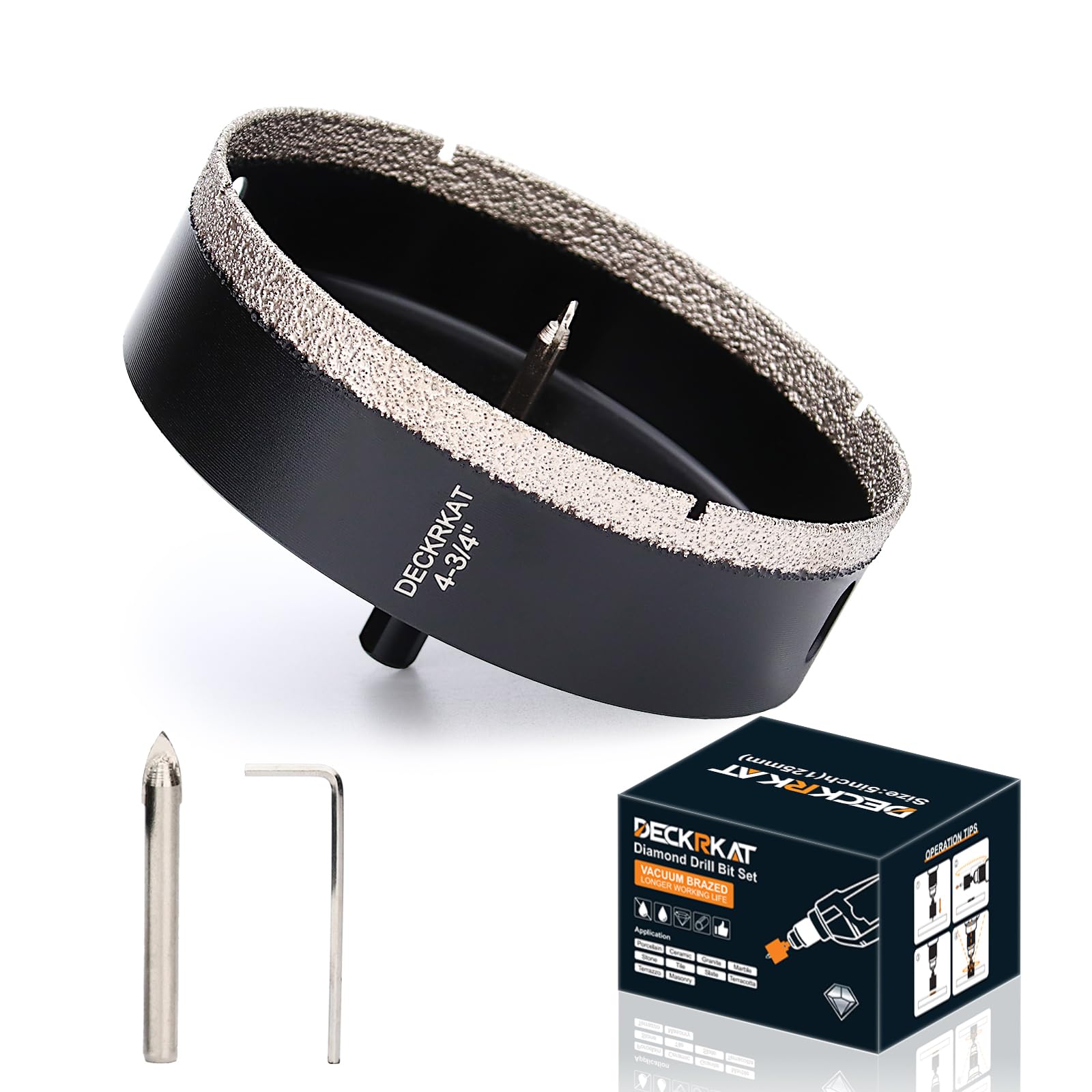 1 Inch Diamond Hole-Saw Bits with Pilot Drill Bit - 2pc 1" Diamond Tipped Tile Hole Saws with Guiding Bit Accurate Drilling for Porcelain Tile Ceramic Pottery Granite Stone Glass Bottles 25mm
