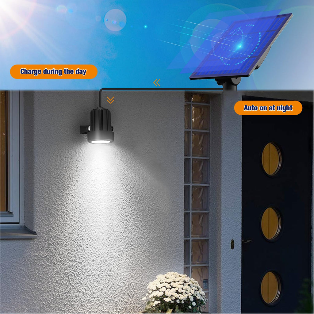 APONUO Solar Spot Lights - Outdoor 2-in-1 Solar Landscape Uplights, Dusk to Dawn, IP65 Waterproof, 9.8ft Cable, Warm White