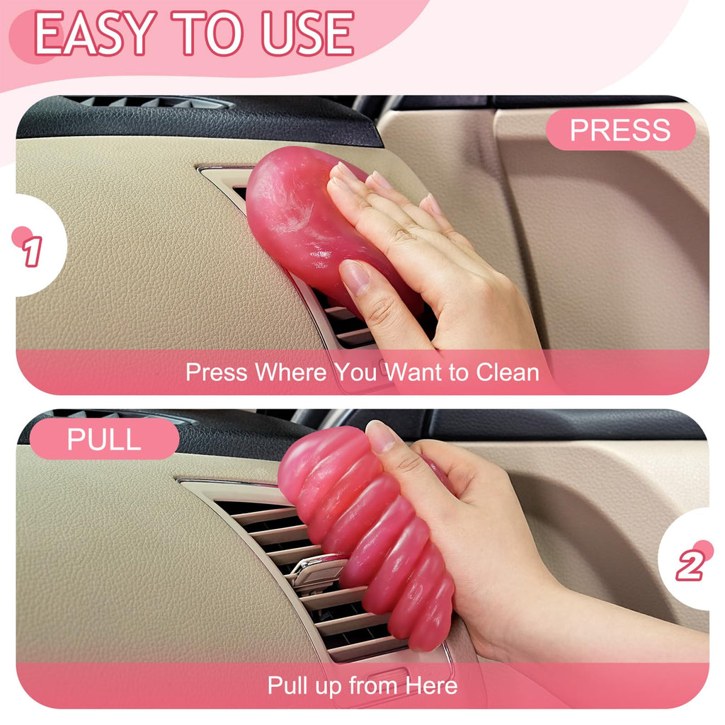 TeSabMi Car Cleaning Gel Car Cleaning Putty Car Putty Car Interior Cleaner Car Slime Car Detailing Kit Car Accessories Gifts for Men Women Stocking Stuffers Red