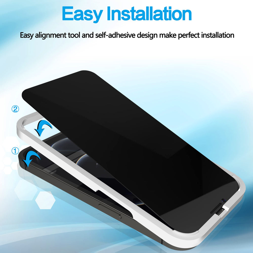 WHPXJY Privacy Screen Protector for iPhone 11 Pro Max & iPhone Xs Max (2 Pack), Tempered Glass Film with 28° Privacy Protection, Anti-Scratch, Easy Installation, Bubble-Free (Not for iPhone 11)
