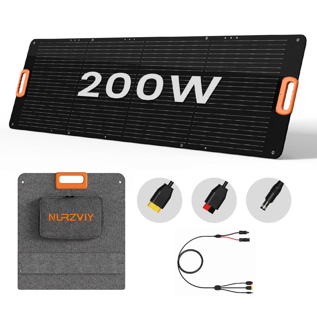 Portable Solar Panel 80 Watt for Power Station, IP67 Waterproof Foldable Solar Cell Solar Charger w/ XT60 Anderson DC 8mm 7909 5521 Connector for Camping, RV, Off Grid Living