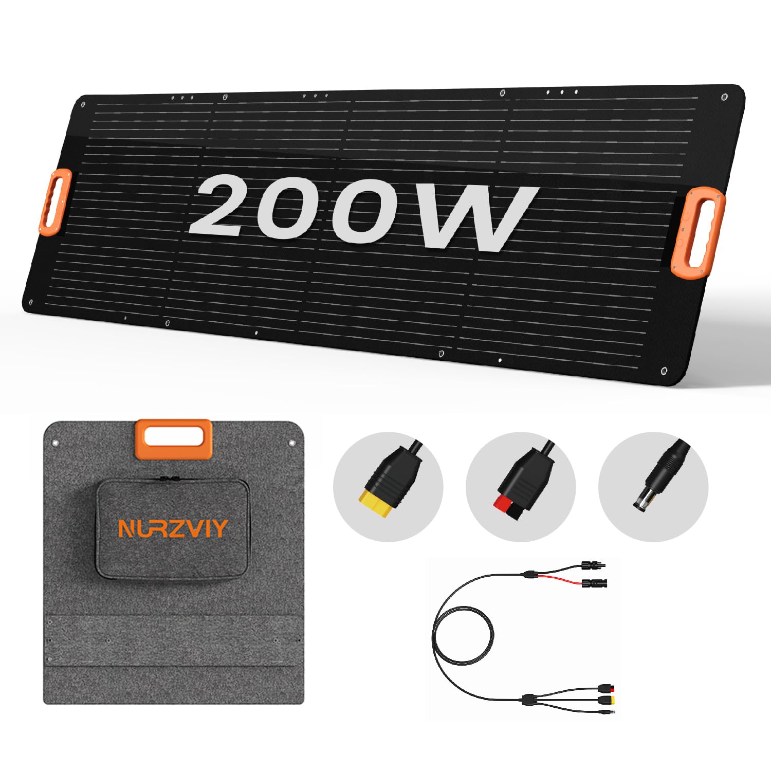 Portable Solar Panel 80 Watt for Power Station, IP67 Waterproof Foldable Solar Cell Solar Charger w/ XT60 Anderson DC 8mm 7909 5521 Connector for Camping, RV, Off Grid Living