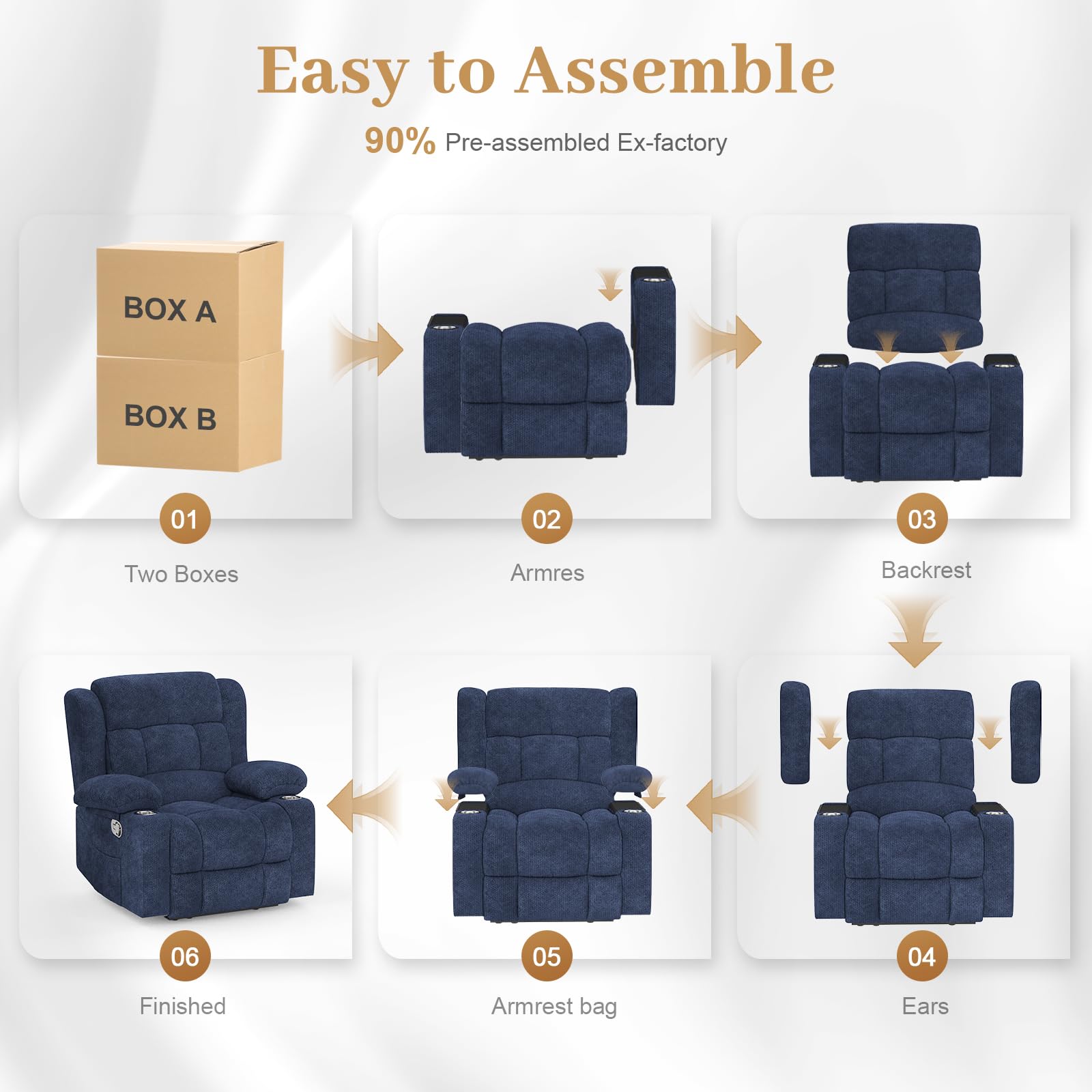 Recliner Chairs for Adults, FSC Certified Massage Reclining Chair with Heated Modern, Ergonomic Lounge Single Reclining Sofa Seat with Cup Holder & Pocket, Living Room Lounge Recliners Black