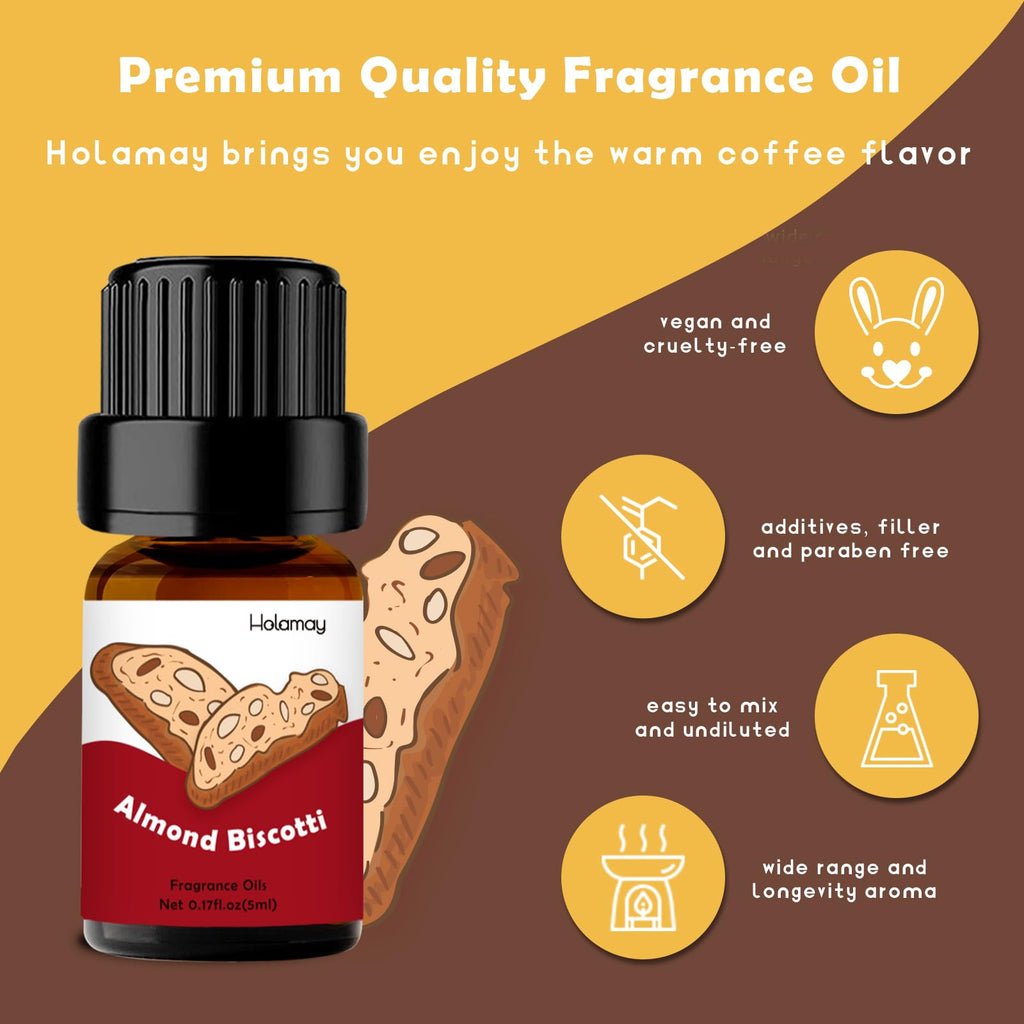 Bakery Fragrance Oils, Holamay Scented Essential Oils for Soap & Candle Making, Aromatherapy Diffuser Oil Scents (10 Packs of 5ml) - Creamy Vanilla, Gingerbread, Chocolate, Pumpkin Pie and More