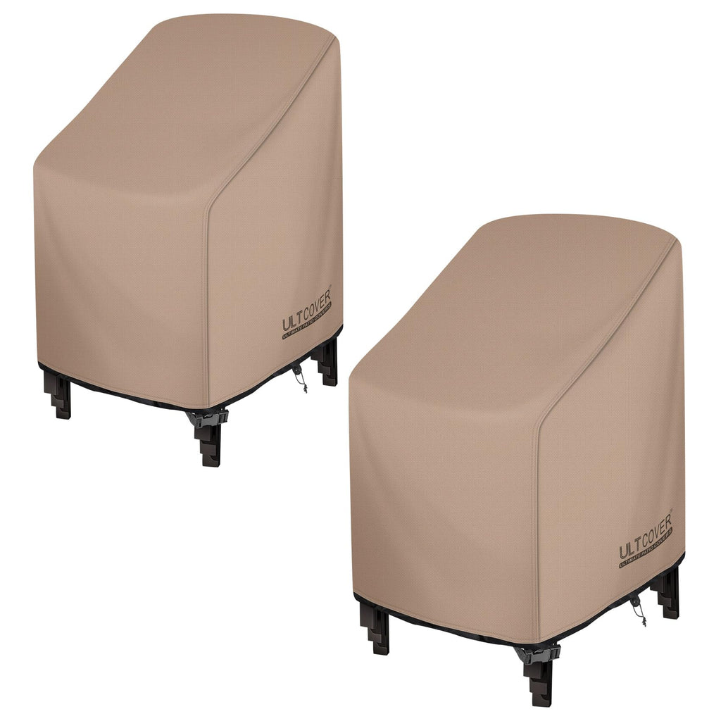 ULTCOVER Stackable Patio Chair Cover – Waterproof Outdoor Stack of Chairs Cover Fits Up to 26W x 30D x 45H inches, Balck