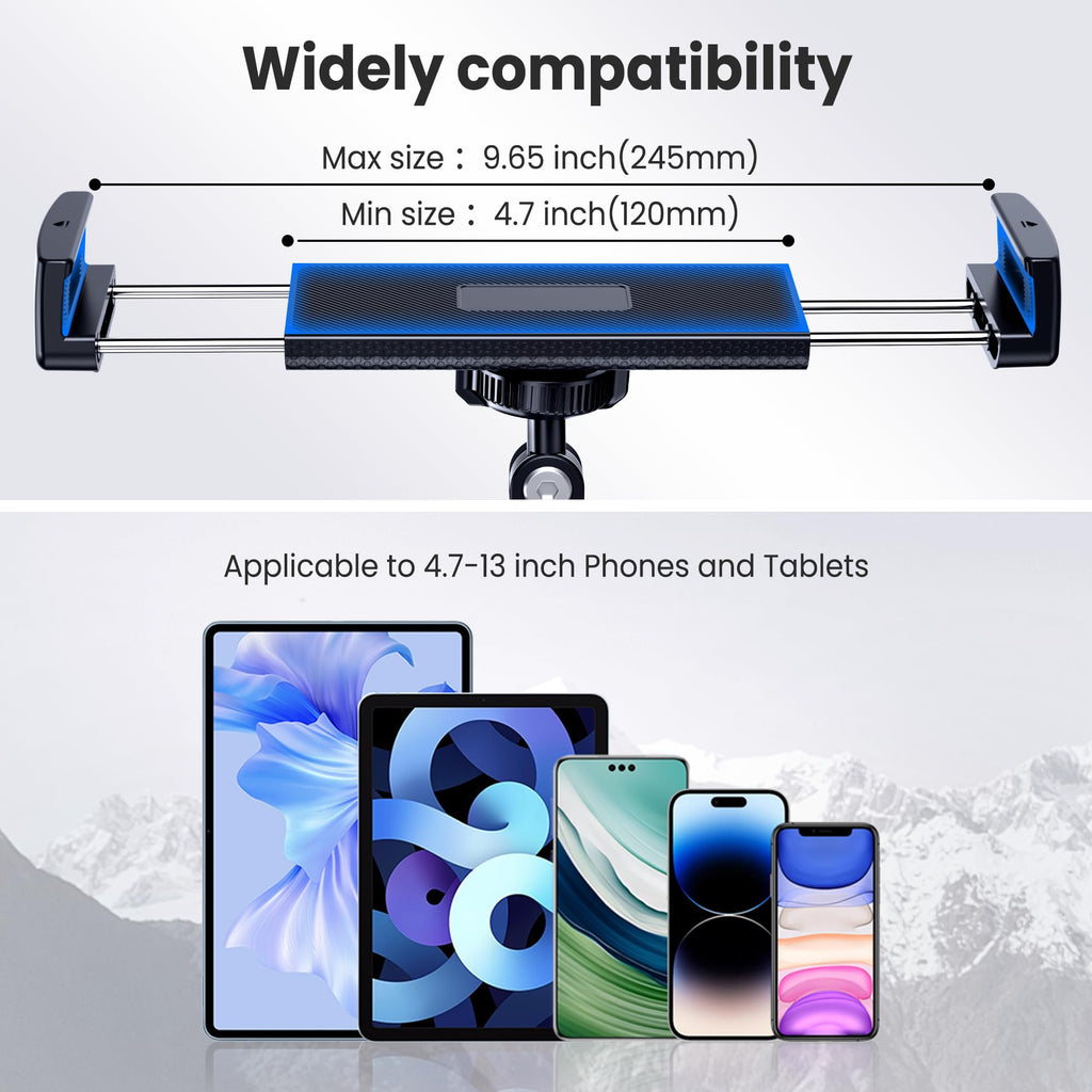 Tablet Wall Mount, Aluminum iPad Wall Mount Holder, 360° Rotation Adjustable Wall Holder Compatible with iPad Pro, Mini, Galaxy Tab, Surface Pro, Kindle, All 4.7-13" Tablets and Phones