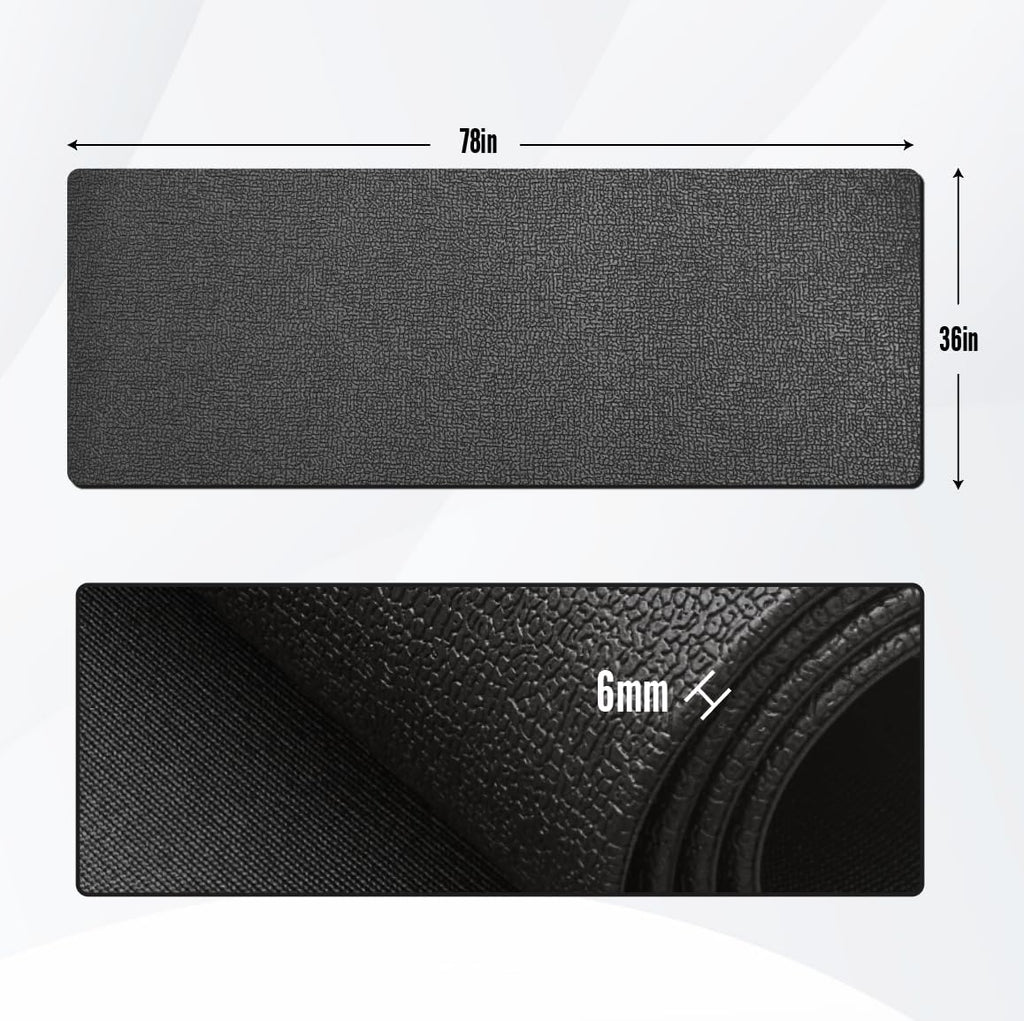 GWT 36" x 78" Durable Anti-Slip Workout Mat - 1/4" Thick Ultimate Floor Protection, Noise-Reducing,Tear-Resistant All-Purpose Exercise Mat for Treadmills, Home Gym, Yoga, and Weightlifting