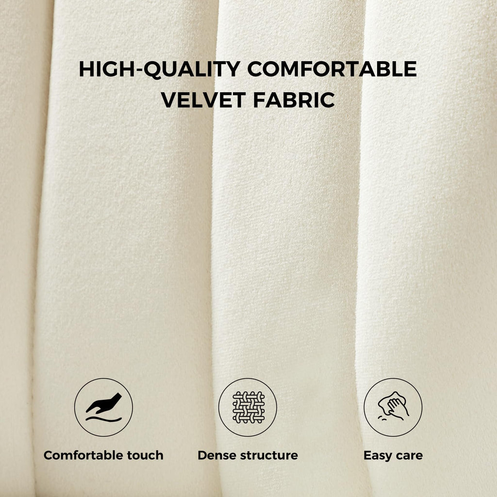 HULALA HOME Velvet Dining Chairs, Modern Small Armless Accent Chair with Gold Metal Legs, Living Room Upholstered Cute Side Chair, Elegant Tufted Back Vanity Chair for Bedroom, Auburn