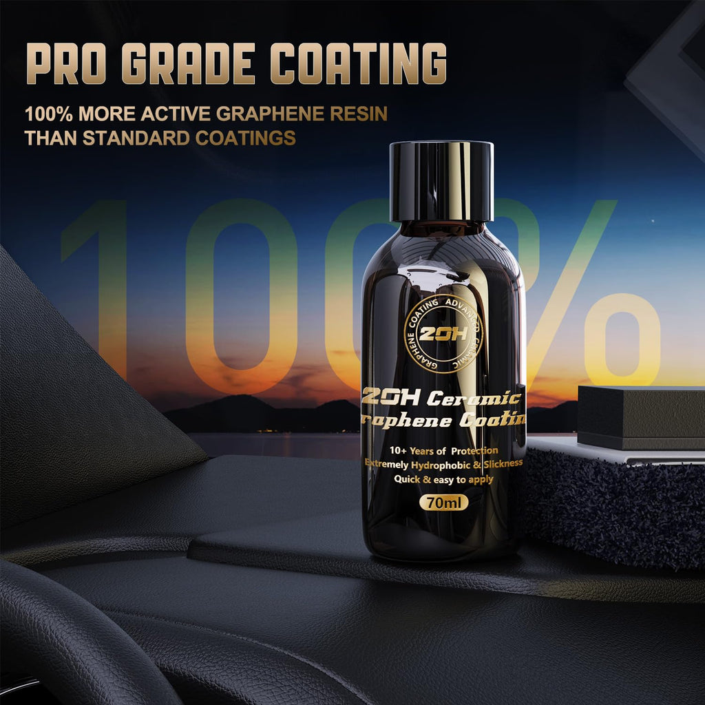 Graphene Ceramic Coating for Cars (17oz) - 12H Ceramic Spray Coating - 24+ Months of Long Lasting Protection - Ultra High Gloss & Shine - Unmatched Slickness - Extremely Hydrophobic