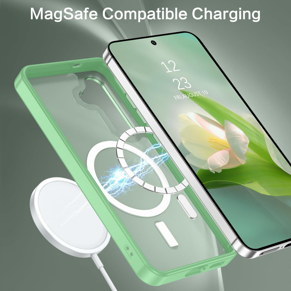 BENTOBEN Magnetic for Samsung Galaxy S24 Plus Case [Compatible with Magsafe] Translucent Matte Slim Thin Shockproof Anti-Yellow Women Men Protective Phone Cases Cover for Samsung S24 Plus 6.7", Black