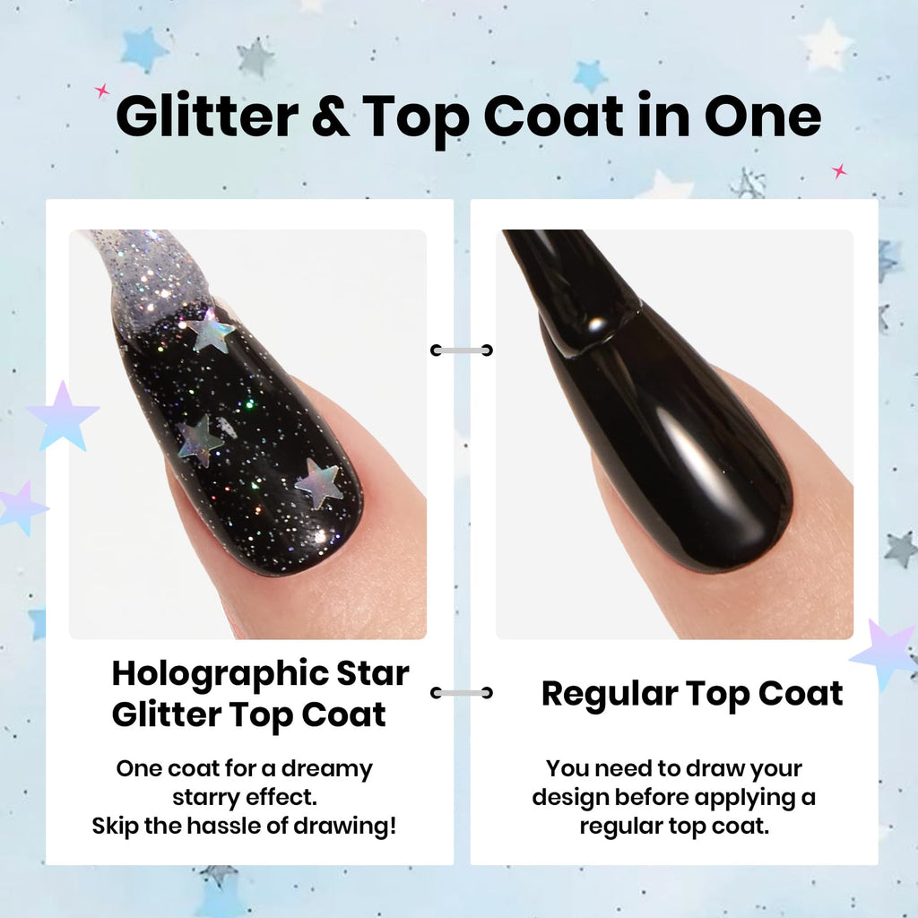 Beetles Heart Gel Top Coat 15ml - Hema Free Glitter Shine No Wipe Top Coat Long-Lasting for Gel Polish, Pink Heart Sparkle Soak Off UV LED Gift for Women