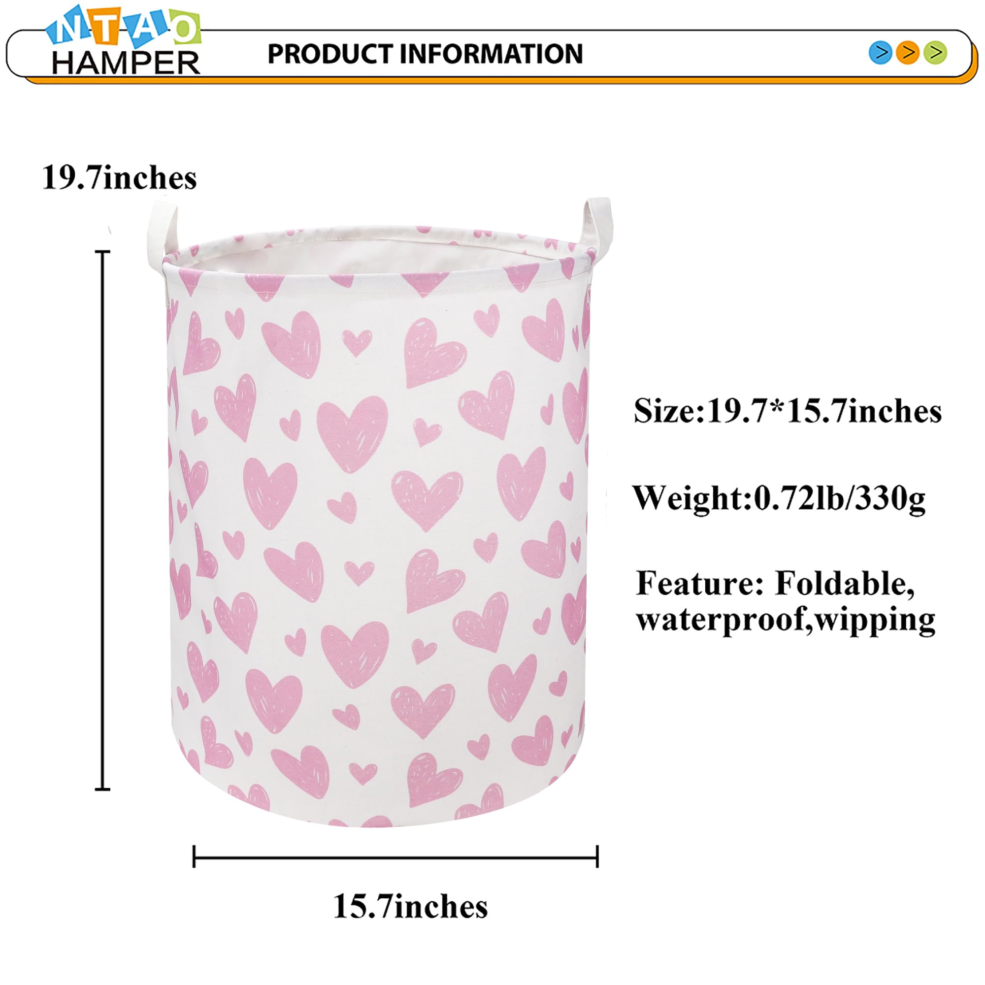 NTAOHAMPER Laundry Hamper, Laundry Basket, Waterproof Storage Bin for Bedroom, Clothes Organizer Basket, Books Box, Room Decor(Animal)