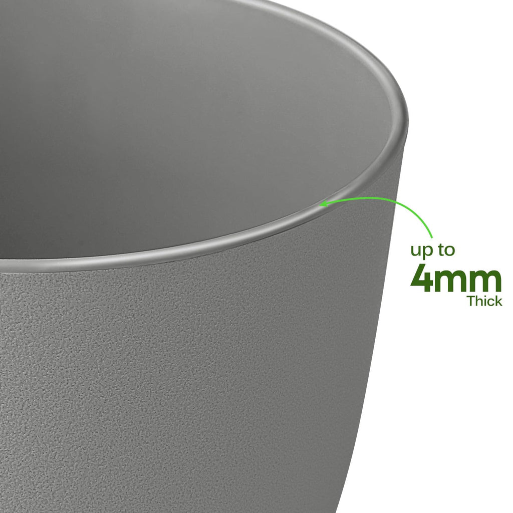Ferlypote Plant Pots 8 Inch Set of 2, Flower Pots with Multi Mesh Drainage Holes, Planters for Indoor Outdoor Garden Plants and Flowers (Black)
