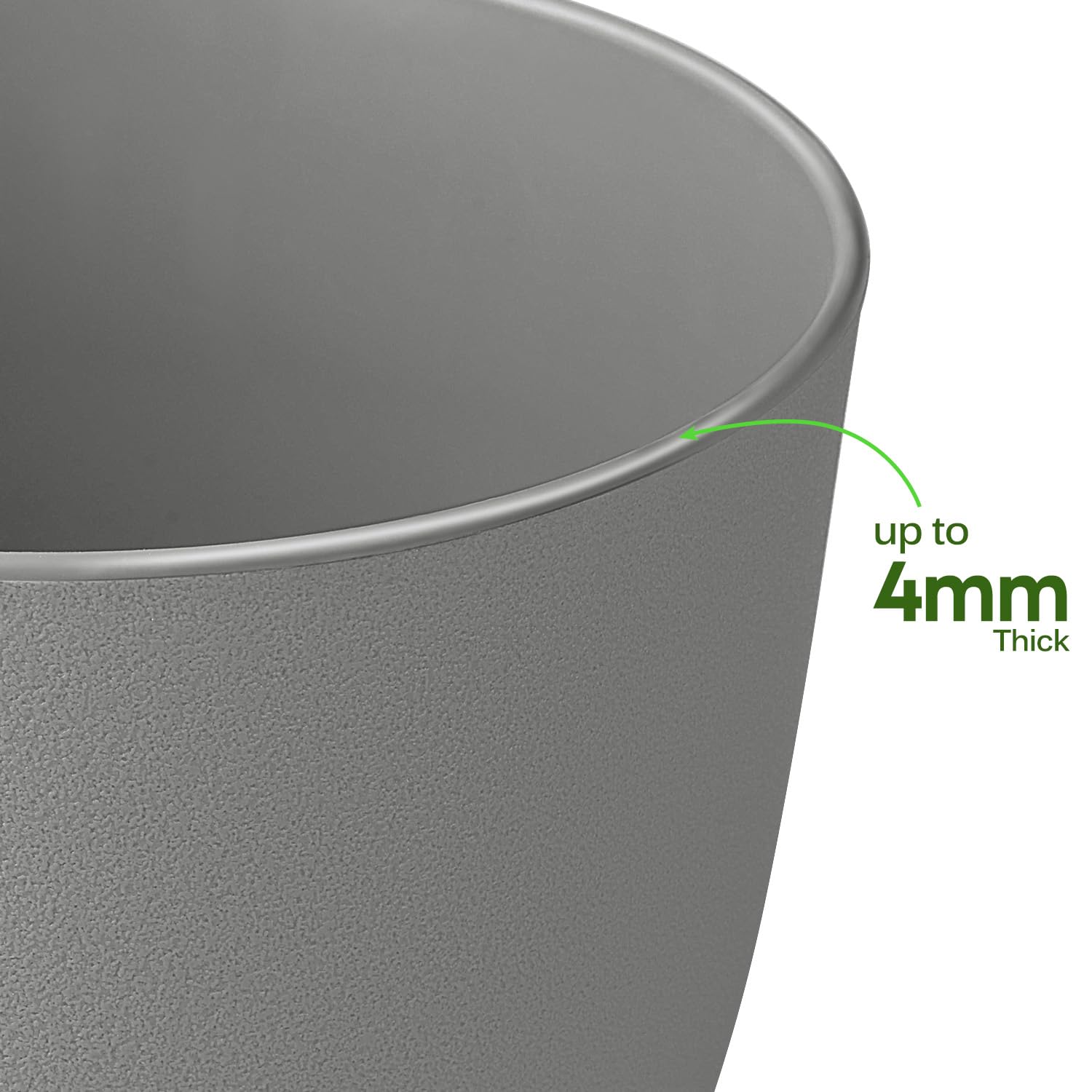 Ferlypote Plant Pots 8 Inch Set of 2, Flower Pots with Multi Mesh Drainage Holes, Planters for Indoor Outdoor Garden Plants and Flowers (Black)
