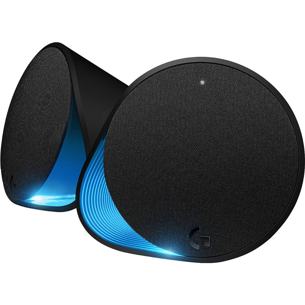 Logitech G560 PC Gaming Speaker System with 7.1 DTS:X Ultra Surround Sound, Game Based LIGHTSYNC RGB, Two Speakers and Subwoofer, Bluetooth, USB, Immersive Gaming Experience - Black