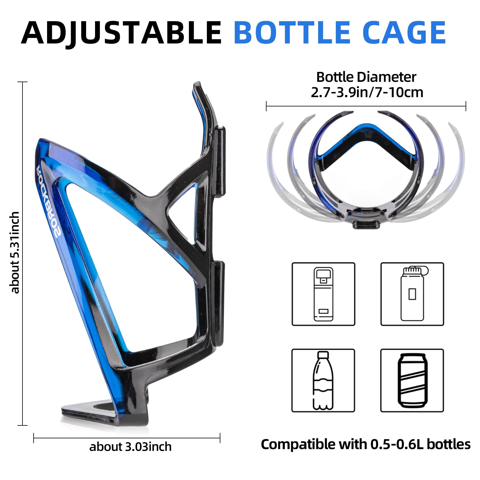 ROCKBROS Bike Water Bottle Holder Ultra-Light Bicycle Bottle Cages with Screws Tool, Universal Bike Cup Holder Rack for Road MTB Bikes…