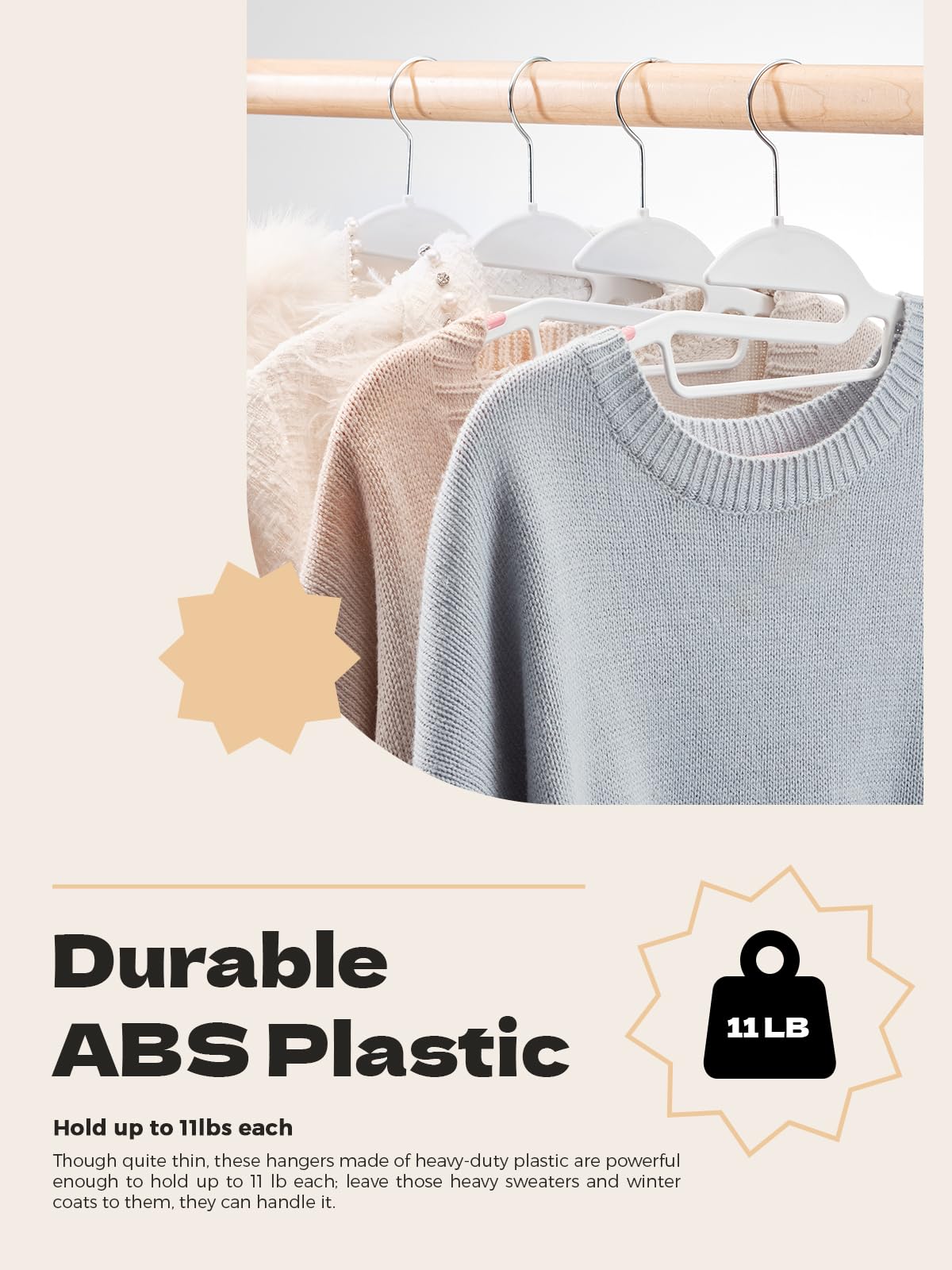 HOUSE DAY Slim Plastic Hangers with Non Slip Rubber Pads, 30 Pack, Black | Space saving closet organizer, heavy duty S-shape, rubber grip pads help keep shirts, suits, coats, pants, skirts in place