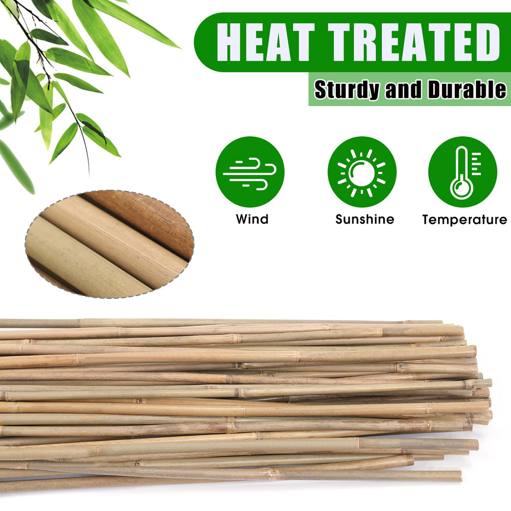 Plant Bamboo Post,3Feet,Bamboo Garden Stakes,50PcsBamboo Stakes,for Tomato,Beans,Vegetable and Flowers, Potted Plants,Indoor and Outdoor Climbing Plants