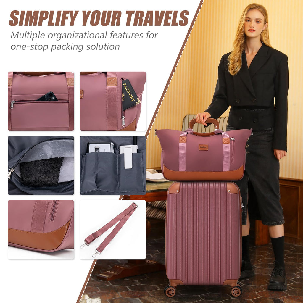 Cosbarn Luggage Sets 5 Piece Suitcases with Wheels, Suitcase Set ABS Hard Case Luggage with TSA Lock Spinner Wheels Durable Travel Luggage