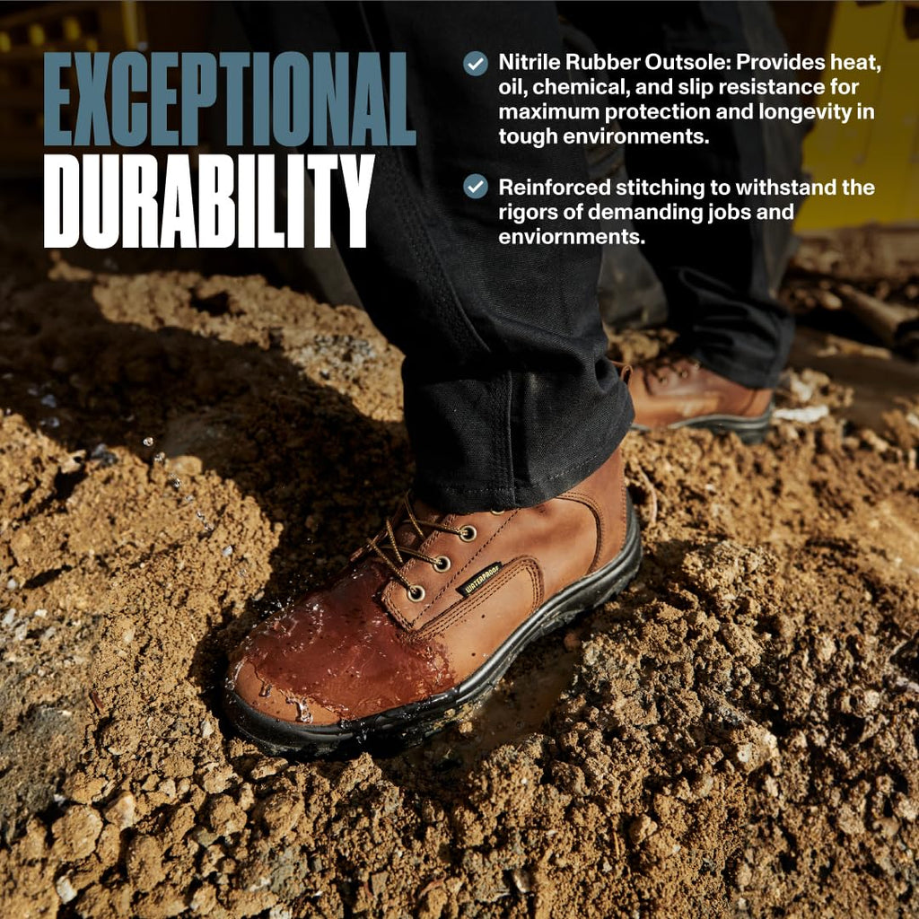 EVERBOOTS ULTRA DRY Men's Waterproof Hiking Work Boots, Lightweight Ultility Leather Shoes, Water Proof Tactical Military Outdoor Ankle Mens Boot for Construction, Roofing, Hunting, Winter Trails