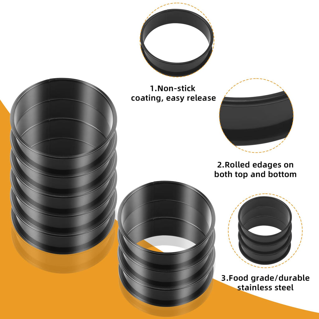 RICHSC-PAN Stainless Steel Perforated Tart Ring Set, 16 Packs Food-Grade, 3.15 Inches and 2.36 Inches, Suitable for All Kinds of Small Fruit Tart Crusts.