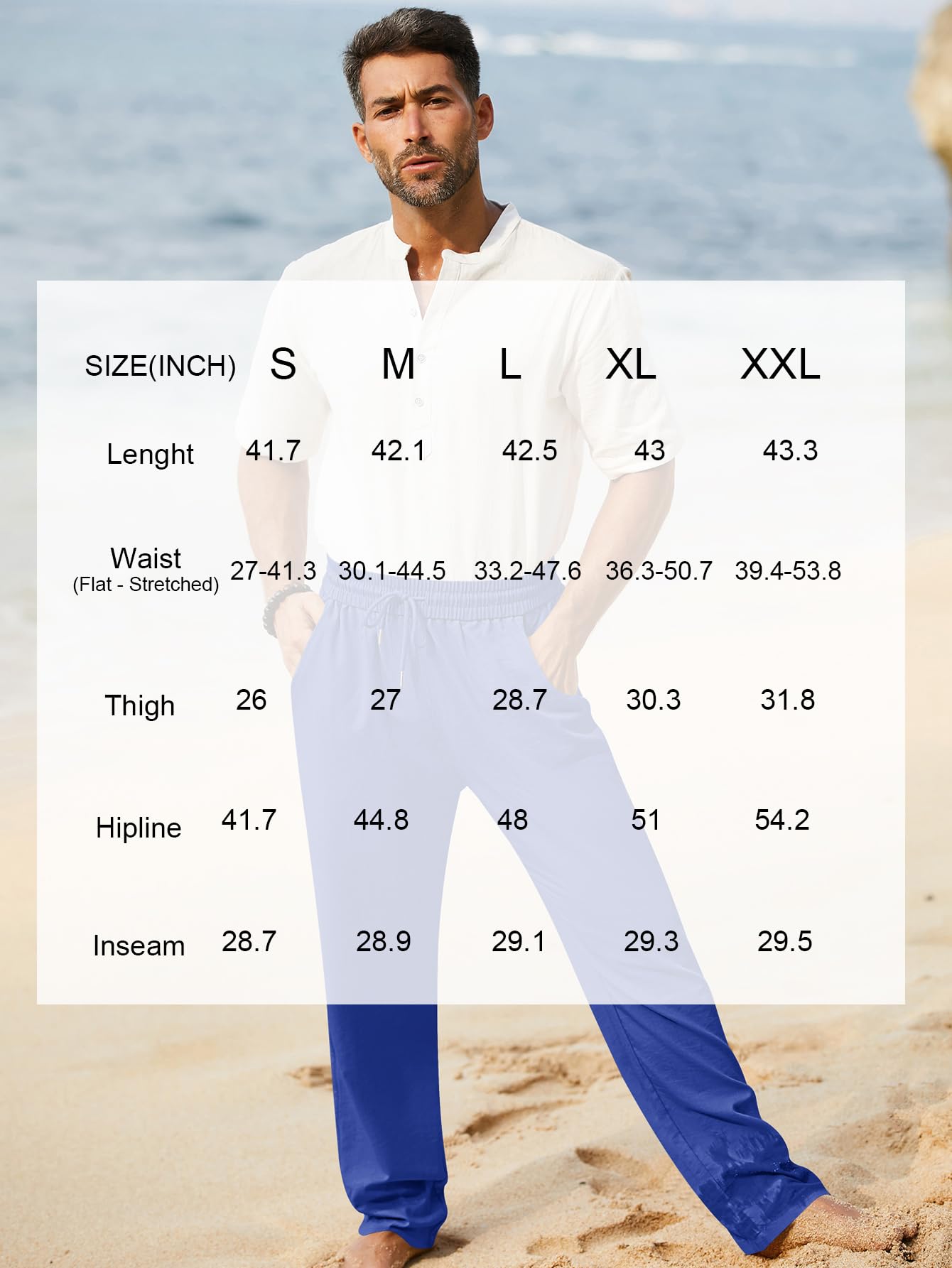 iWoo Linen Pants Men Casual 2025 Summer Beach Elastic Drawstring Waist Yoga Pants Travel Baggy Work Pant Pajama
