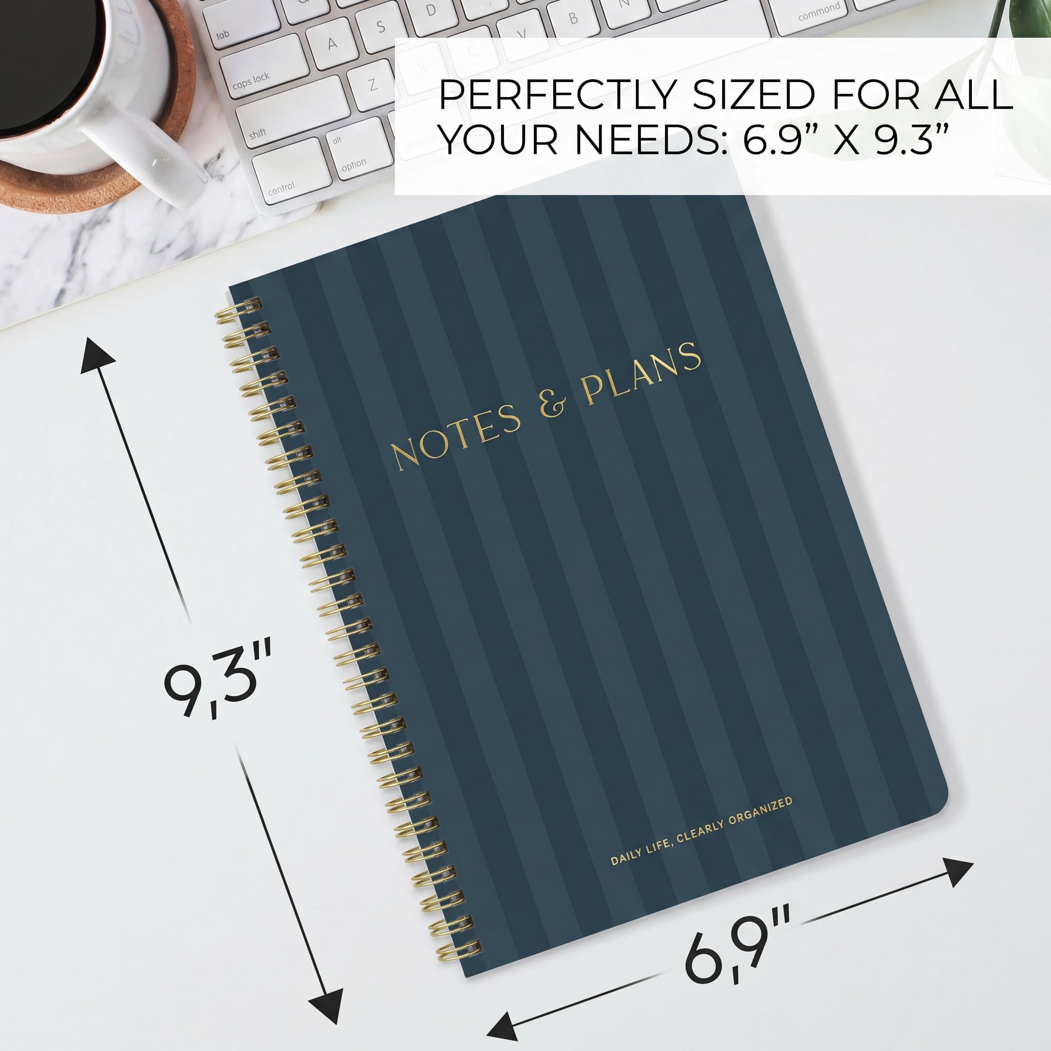 Beautiful Daily Planner And Notebook With Hourly Schedule - Aesthetic Spiral To do List Notepad to Easily Organize Your Tasks And Appointments - Stylish Book And School Or Office Supplies
