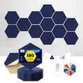 Self-Adhesive Acoustic Panels [390 lbs/yd³ Ultra-High Density], 2nd Generation Sound Absorbing Panel, Professional Level Sound Panel, Polyester Soundproof Foam [Medium Hexagon, Beige]