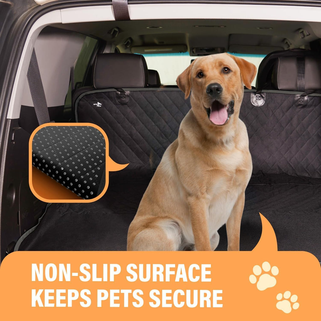 Active Pets Beige XL Dog Car Hammock Back Seat Cover, Waterproof Backseat Cover Protector for Truck Bench Rear of Sedans or SUVs, Essential Pet Supplies Vacuum or Wipe Clean, Machine Washable