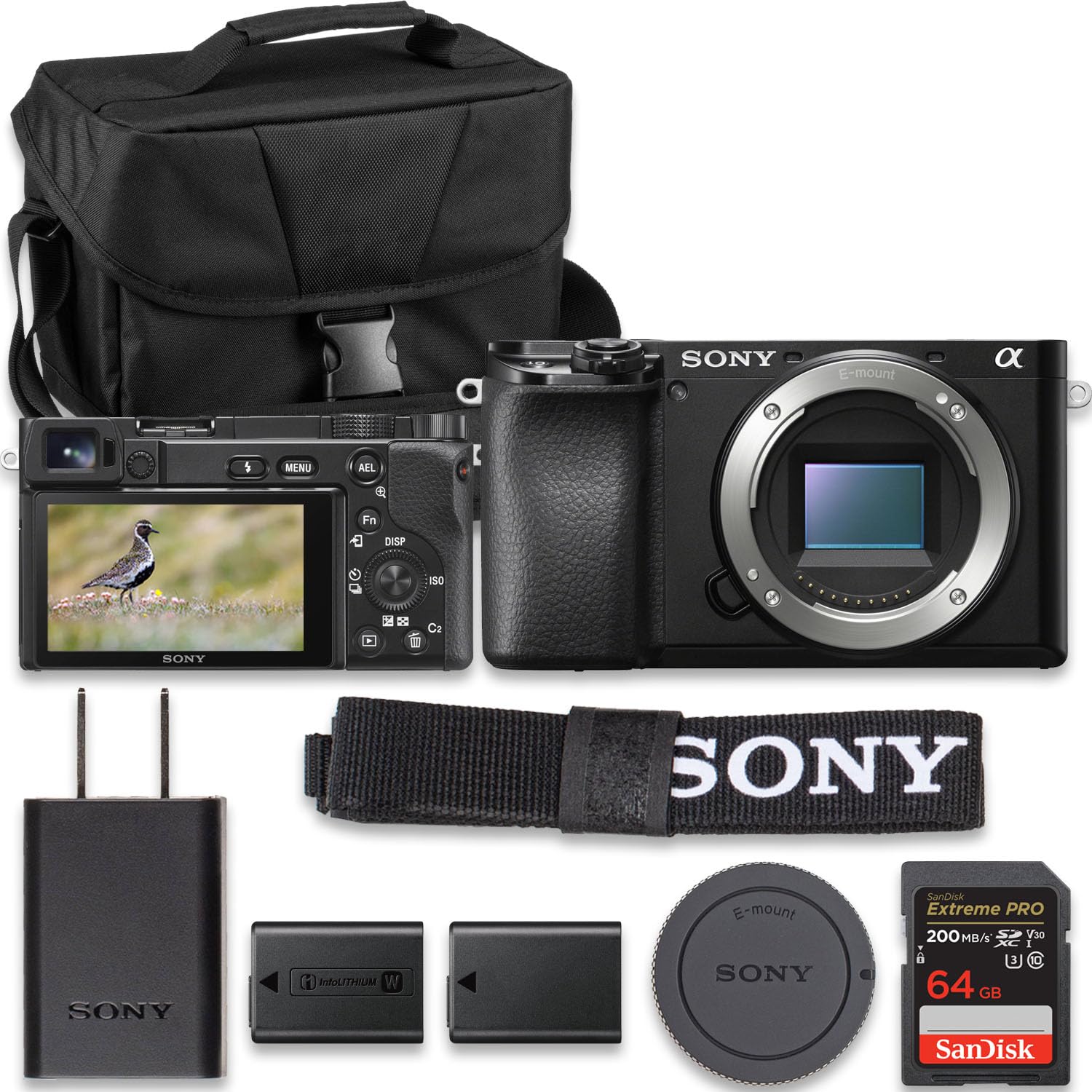 Sony ILCE6100KB Alpha 6100 Mirrorless 4K Video Camera with E PZ 16-50mm Lens - Black