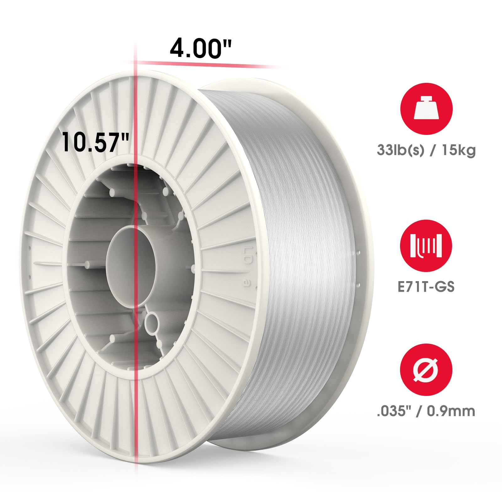 YESWELDER Flux Core Gasless MIG Wire, E71T-GS Mild Carbon Steel .030-Inch Diameter 2-Pound, Strong ABS Plastic Spool Welding Wire (2 Packs)