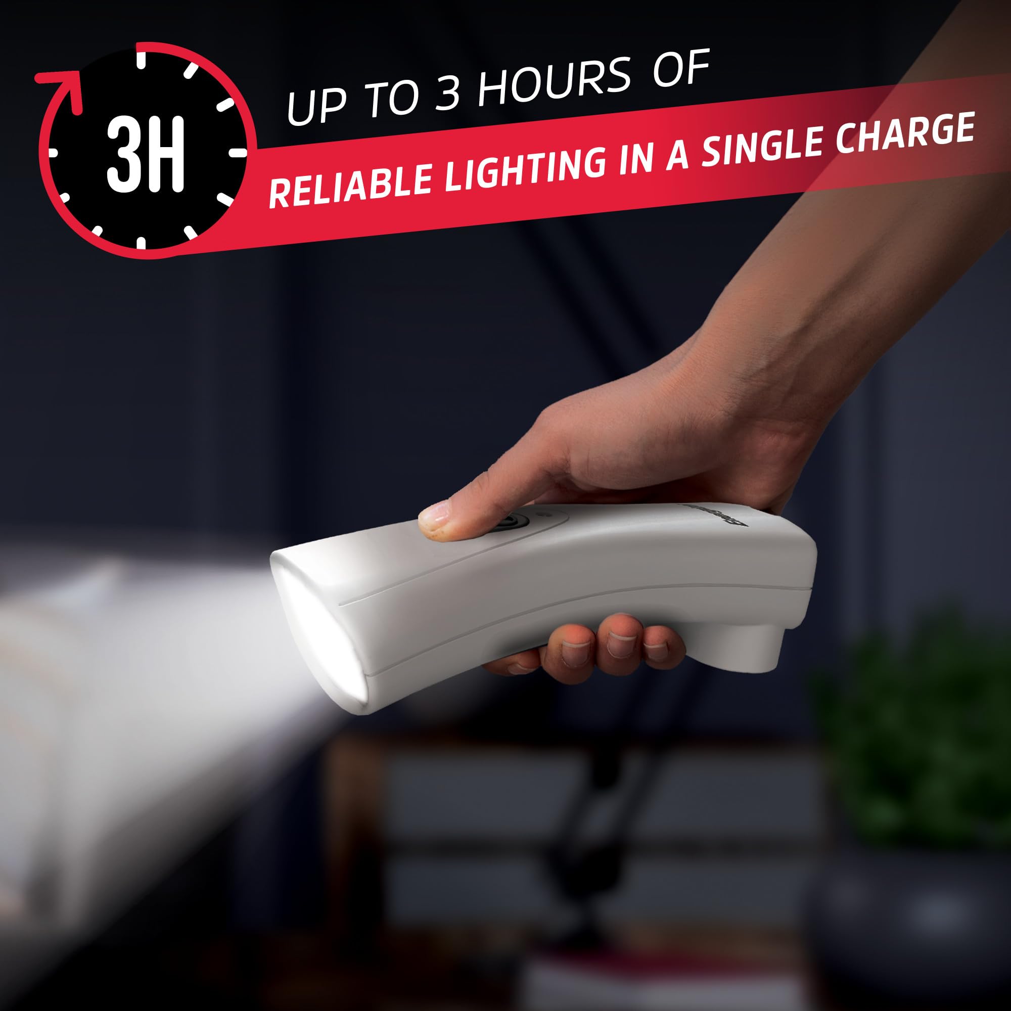 Energizer Auto-On LED Flashlights Rechargeable for Home Power Failure, Plug in LED Flashlight for Power Outage, Night Light, Hurricane Preparedness