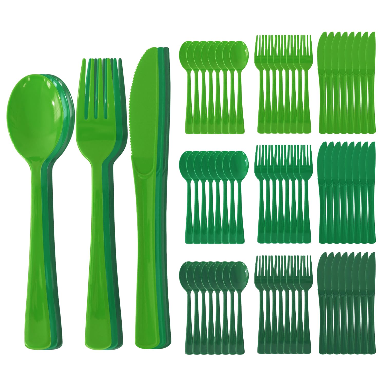 150 Pack Plastic Silverware,Disposable Cutlery Set Heavy Duty Utensil Sets 50 Forks 50 Knives 50 Spoons for Brithday, Wedding,Home School Party Picnics Restaurant Outdoor Events (Black)
