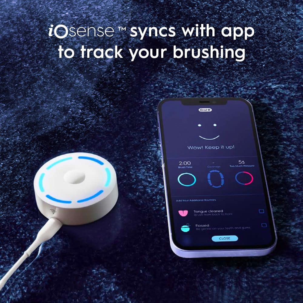 Oral-B Rechargeable Electric Toothbrush, iO10 Ultimate Clean, 7 Cleaning Modes, Interactive Display, iSense Charger, Charging Travel Case, 4 Brush Heads, Rechargeable Toothbrush, Black