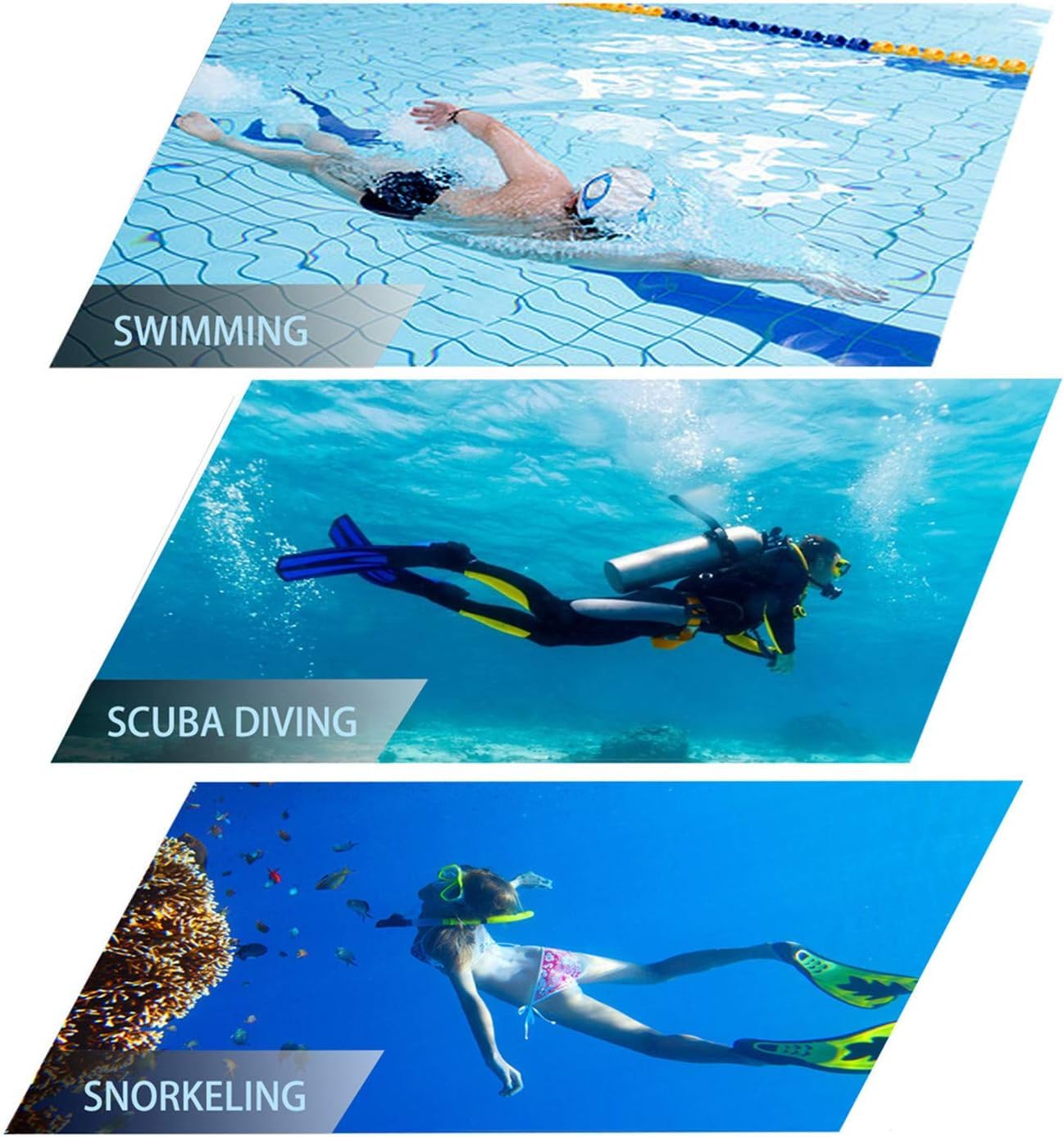 Snorkeling Gear for Adults, Dry Snorkel Mask Set, Scuba Diving Snorkle mask Set Adult, Panoramic Wide View Anti-Fog Dive mask, Swimming Diving Snorkeling Packages